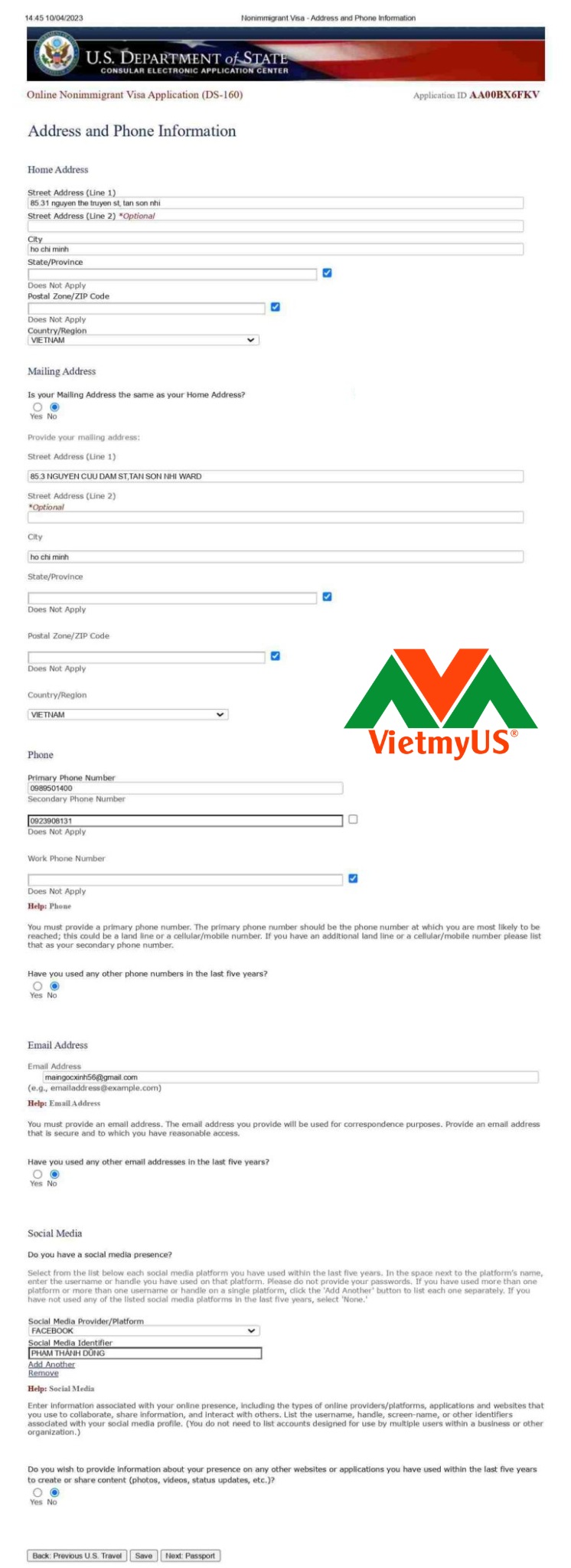 Hướng dẫn làm visa Mỹ chi tiết, mới nhất, đầy đủ nhất tại VietmyUS