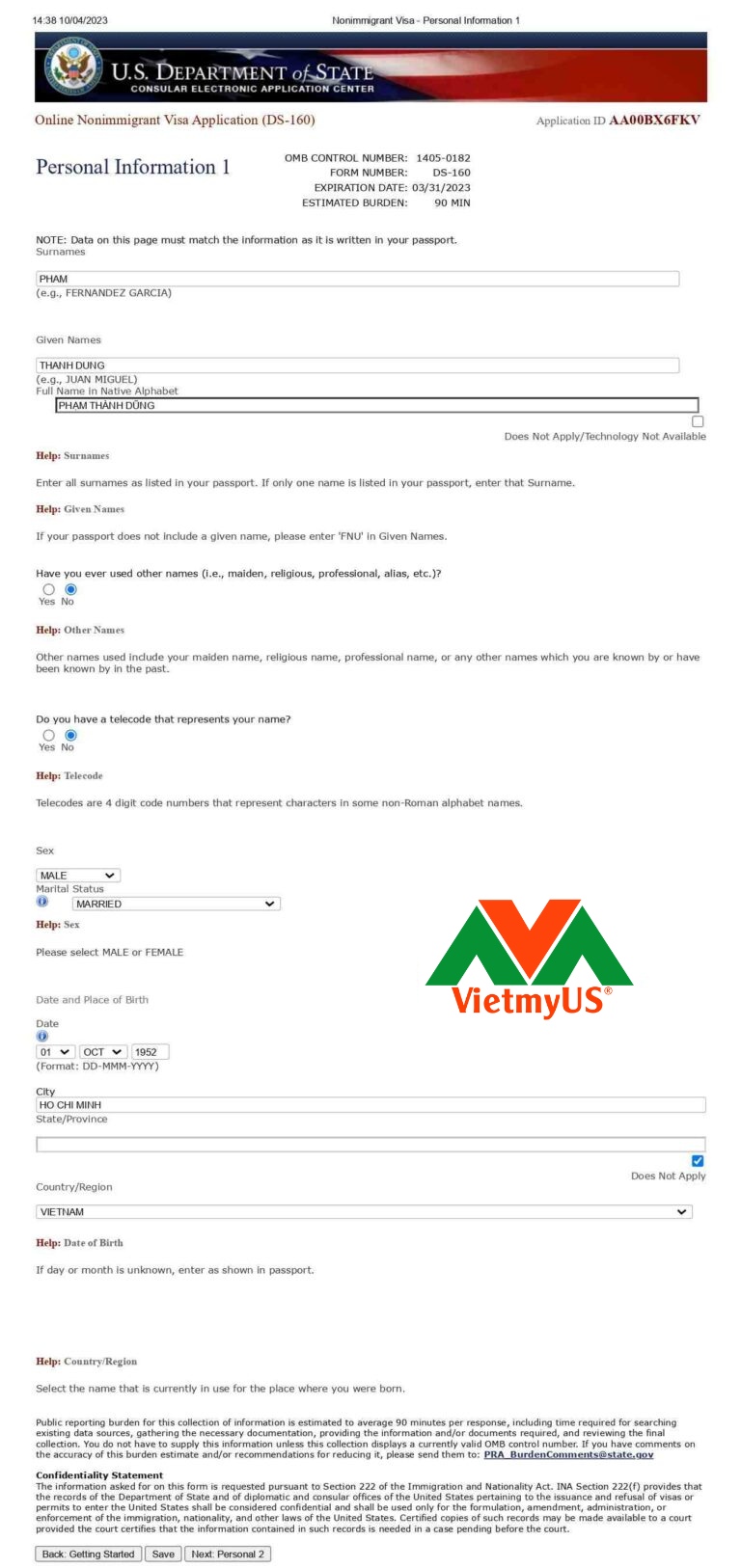 Hướng dẫn làm visa Mỹ chi tiết, mới nhất, đầy đủ nhất - VietmyUS