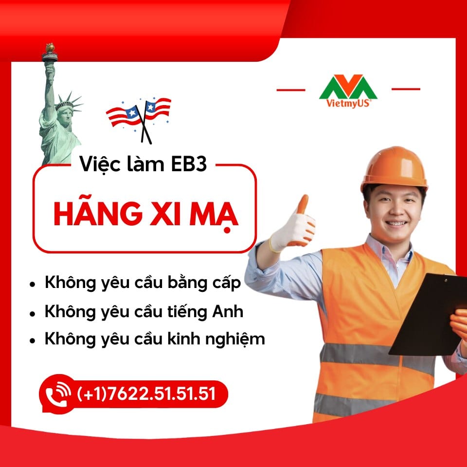 Tuyển dụng lao động Eb3 nhân viên hãng xi mạ - Vietmyus