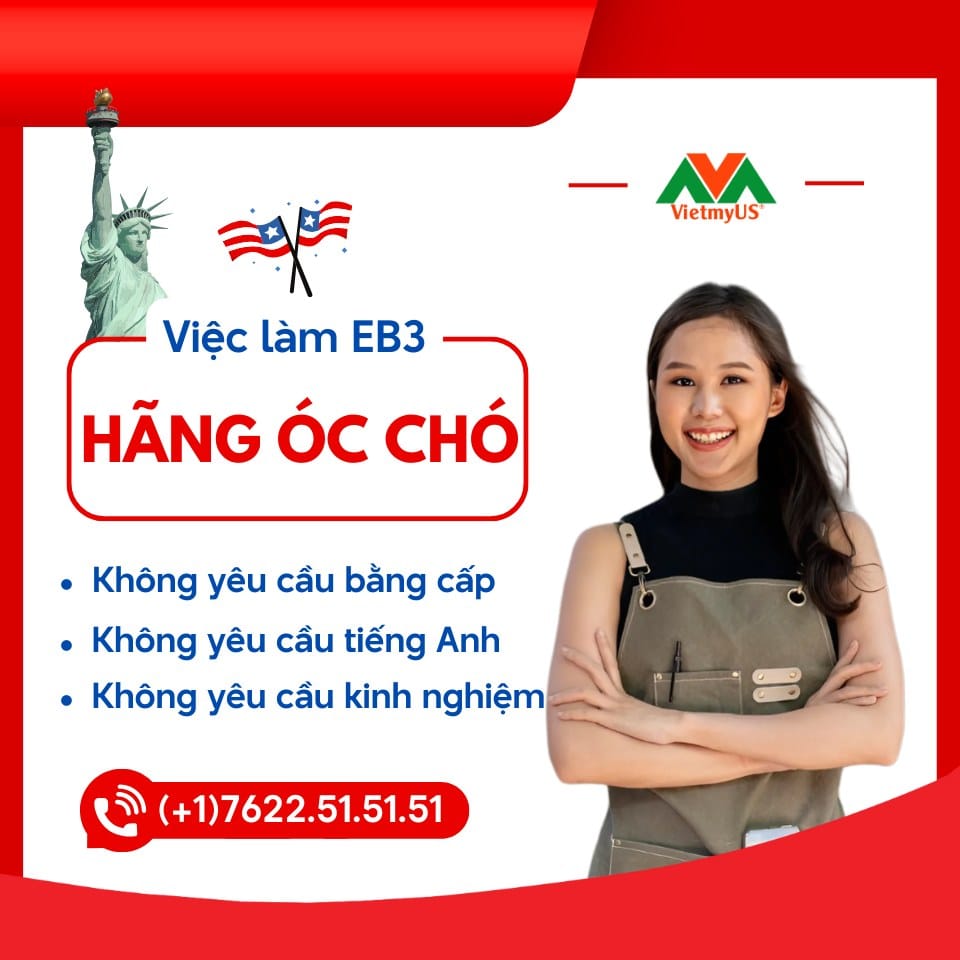 Việc làm EB3 hãng óc chó đang tuyển dụng - VietmyUS