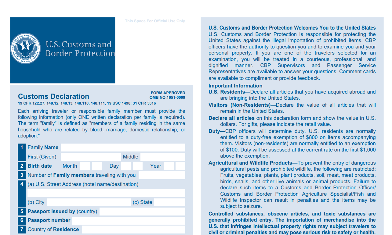 To-khai-nhap-canh-My-la-gi